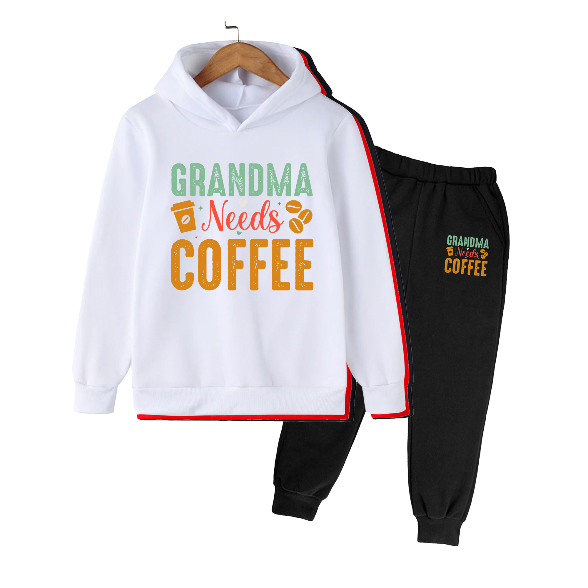 Winter Clothing Needs - Kids Hoodie & Sweatpants Set, Grandma