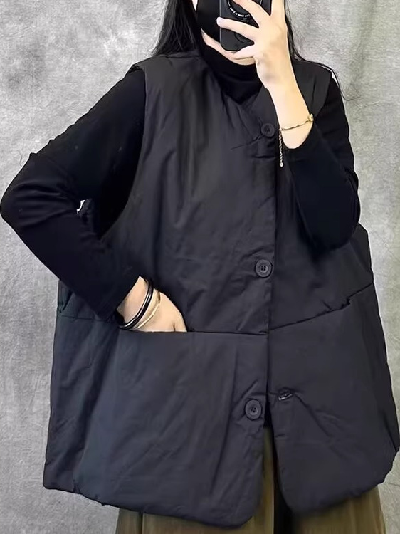 Winter Clothing Needs - Retro Short Sleeveless Vest Women's Loose
