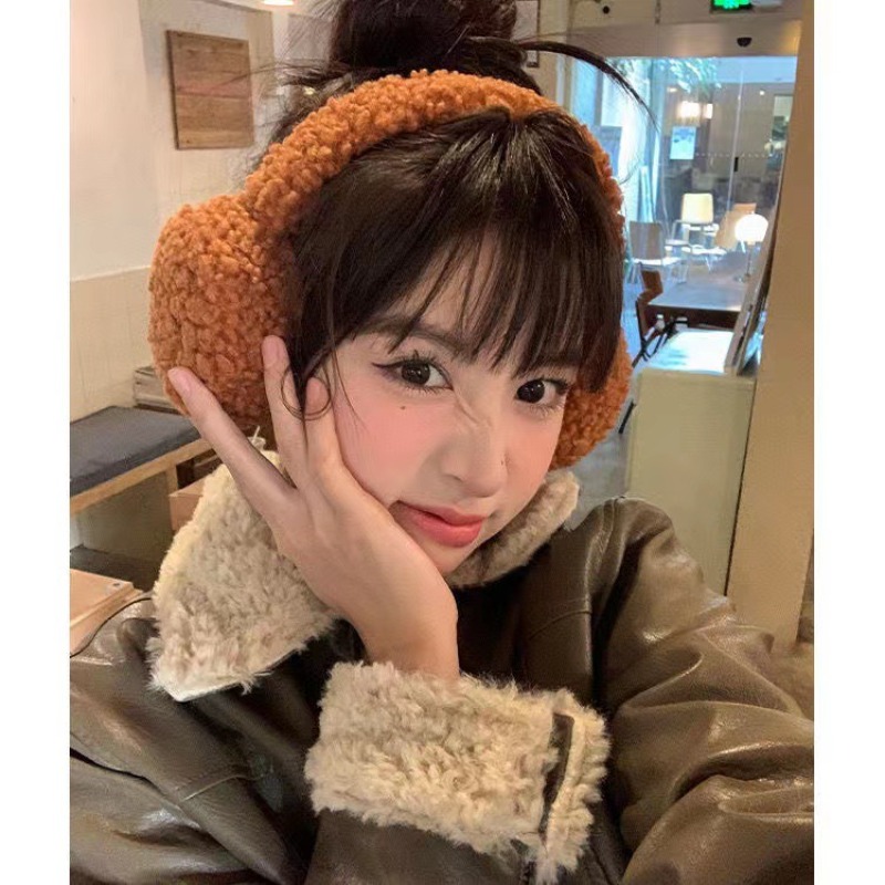 Winter Clothing Earmuffs - Minimalist Lambswool Plush Earmuffs Winter Fashion