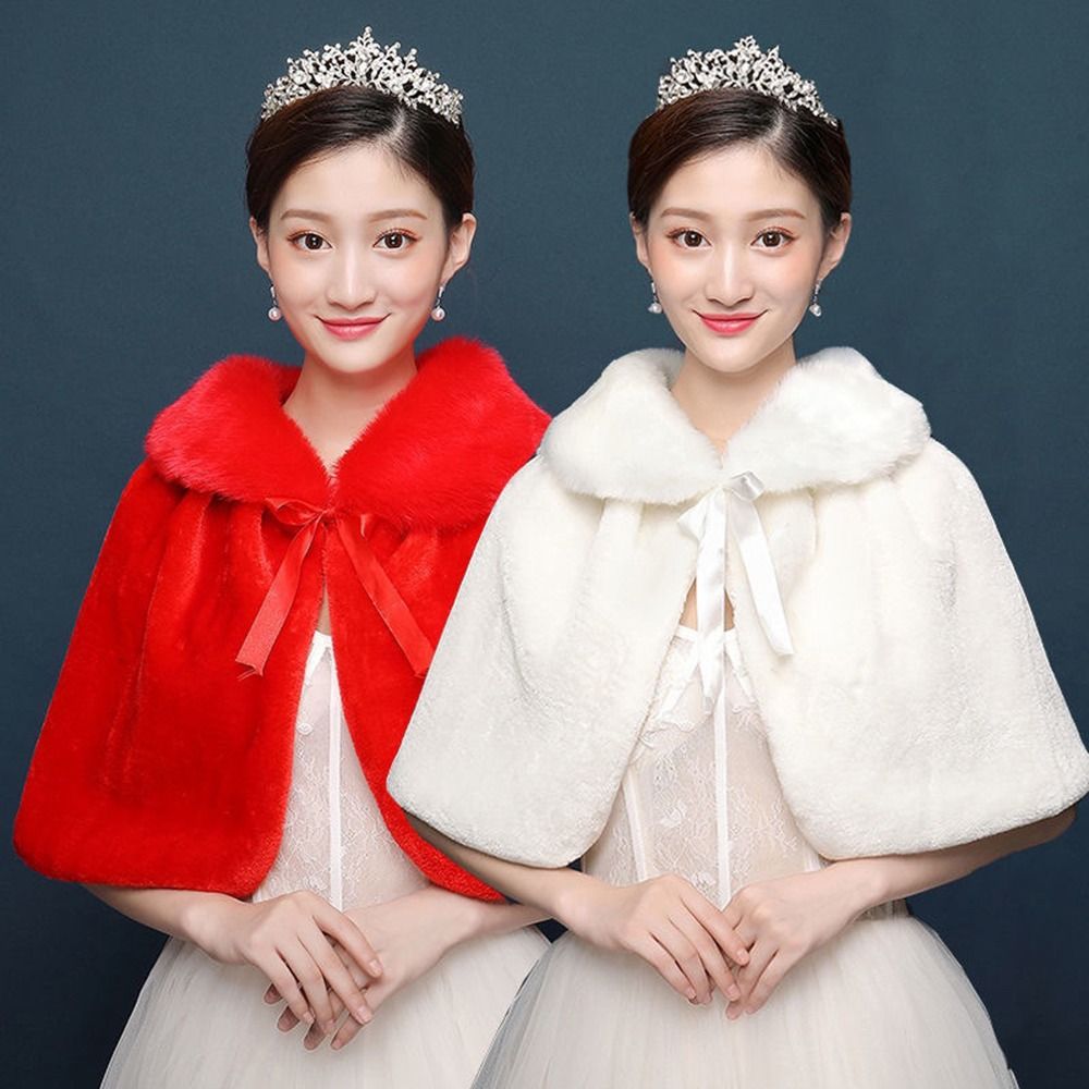 Winter Clothing Design - White Womens Winter Thicken Plush Wrap