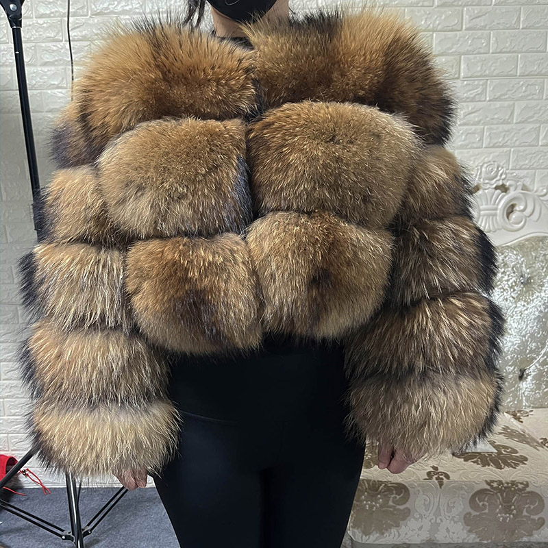 Plus Size Tops Brown Fur Maoma - đánh giá và giá Jacket Winter Clothing