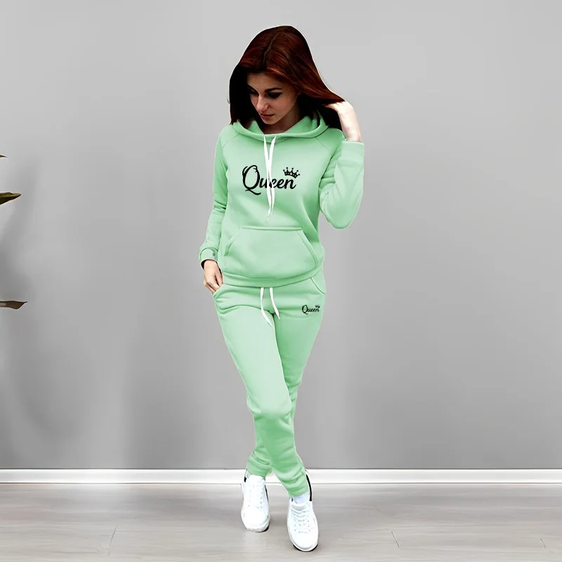 Womens Tracksuit Queen Letter  - đánh giá và giá Winter Clothing For Women