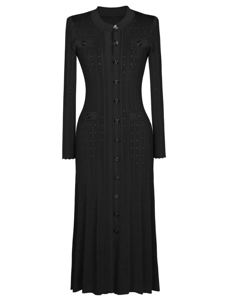 Round Neck Long Sleeved Dress  - đánh giá và giá Winter Clothing Accessories