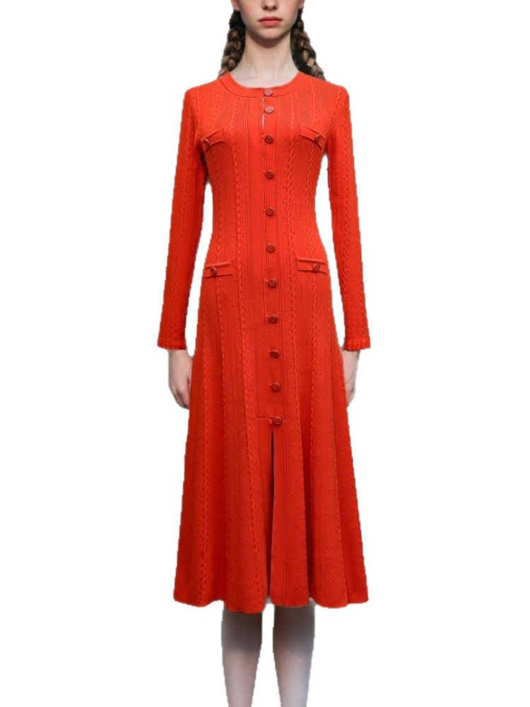 Round Neck Long Sleeved Dress  - đánh giá và giá Winter Clothing Accessories