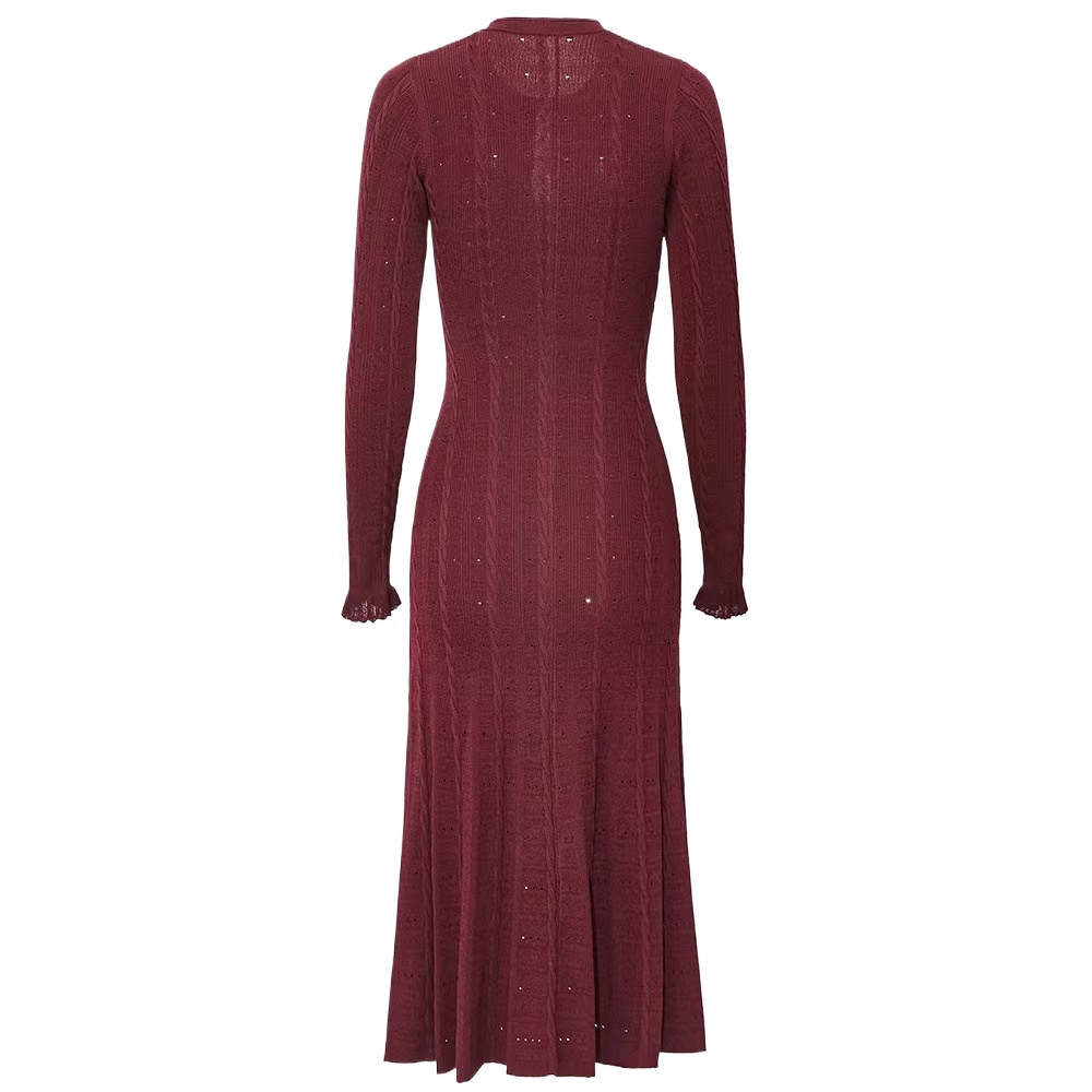 Round Neck Long Sleeved Dress  - đánh giá và giá Winter Clothing Accessories