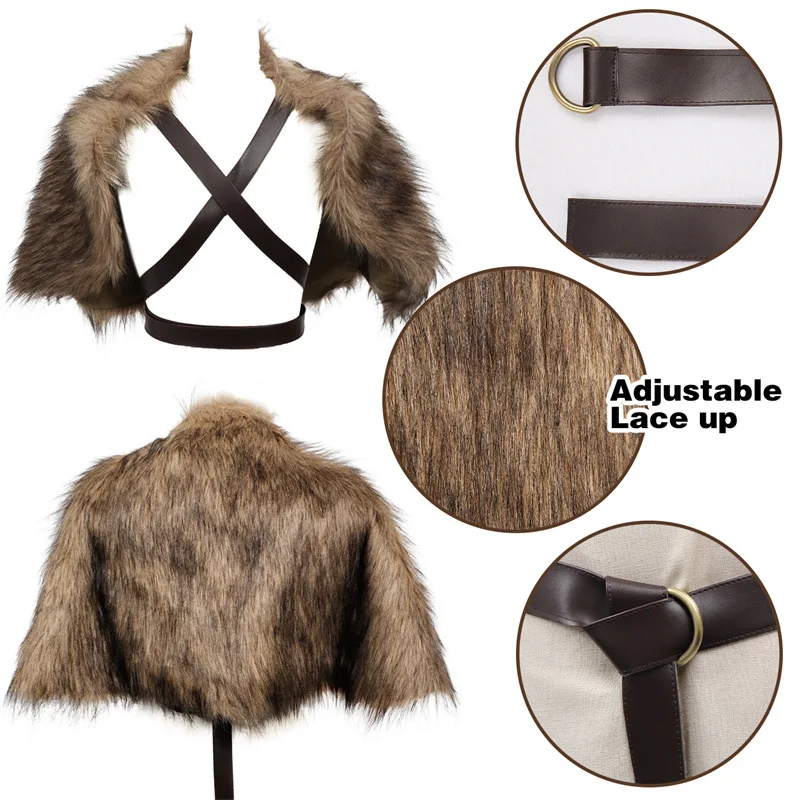 Viking Cloak Faux Fur Collar C - đánh giá và giá Jacket Winter Clothing