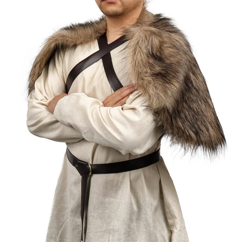 Viking Cloak Faux Fur Collar C - đánh giá và giá Jacket Winter Clothing