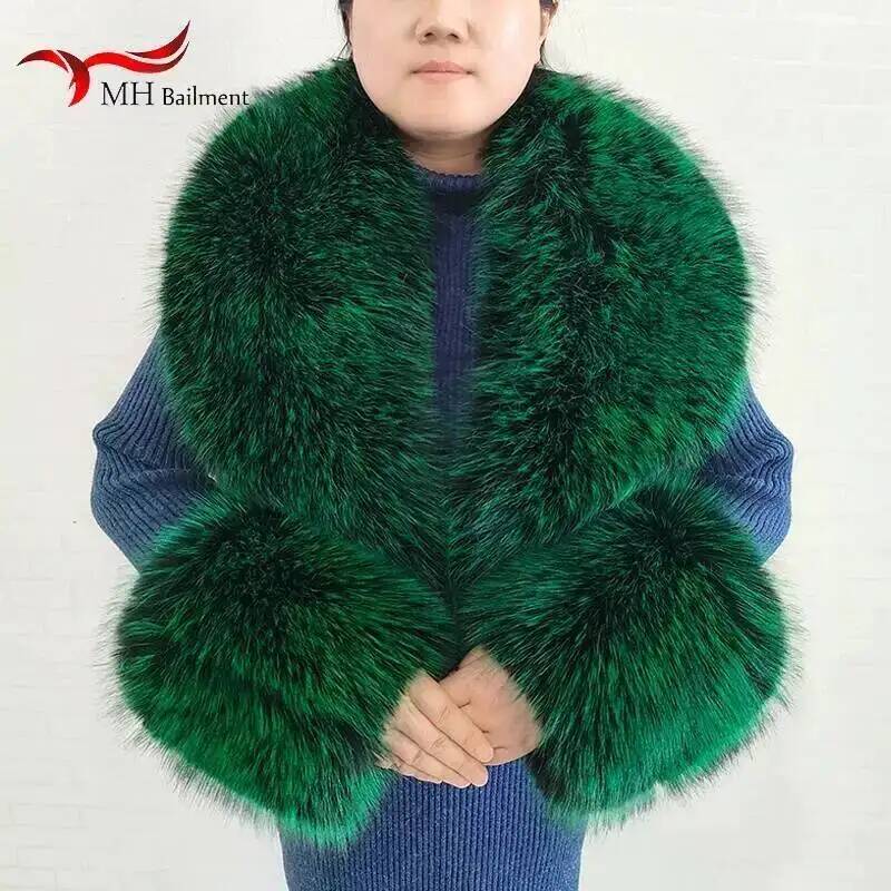 Large Women Faux Fox Fur Scarf - đánh giá và giá Jacket Winter Clothing