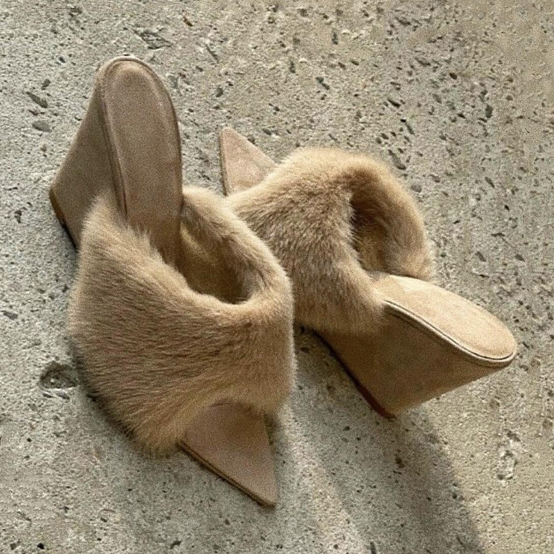 Fluffy Women Slippers Wedges P - đánh giá và giá Winter Clothing For Women