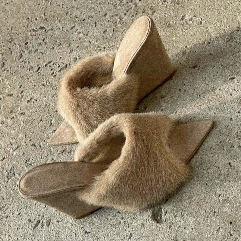 Fluffy Women Slippers Wedges P - đánh giá và giá Winter Clothing For Women