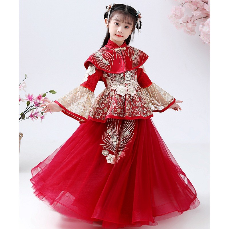 Girls Hanfu Cheongsam Costume  - đánh giá và giá Winter Clothing Kids
