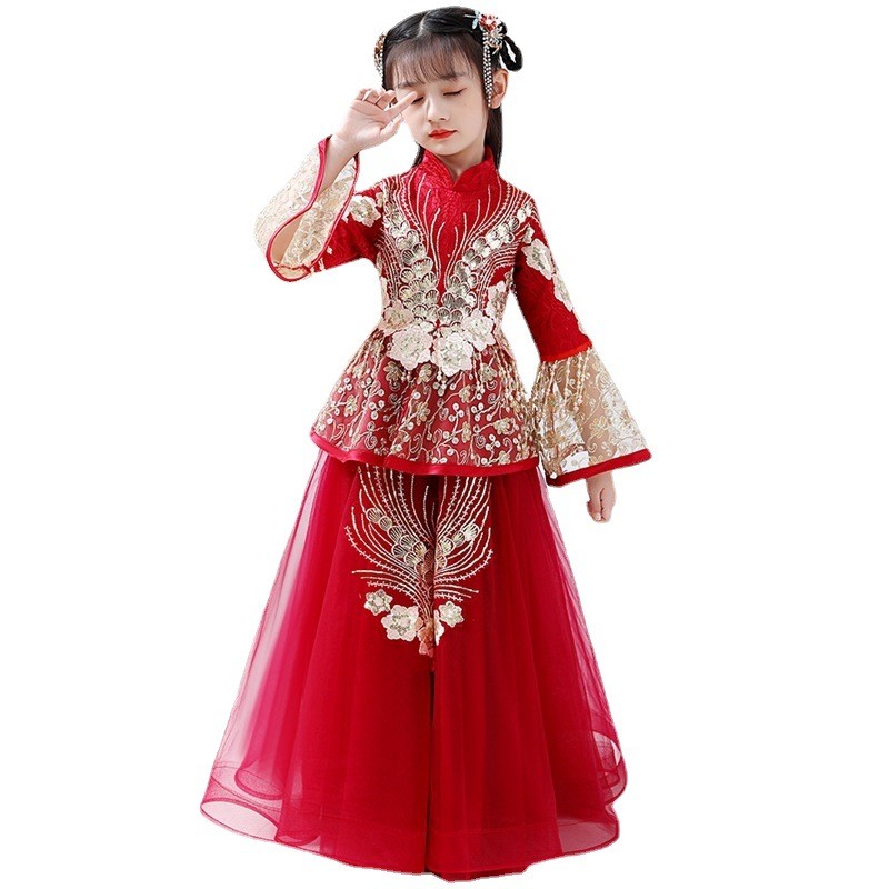 Girls Hanfu Cheongsam Costume  - đánh giá và giá Winter Clothing Kids