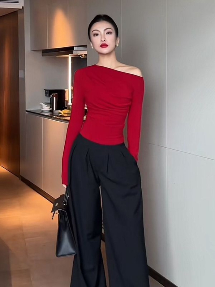 Slim Plain 2025 Off Shoulder C - đánh giá và giá Winter Clothing On Sale Women'S