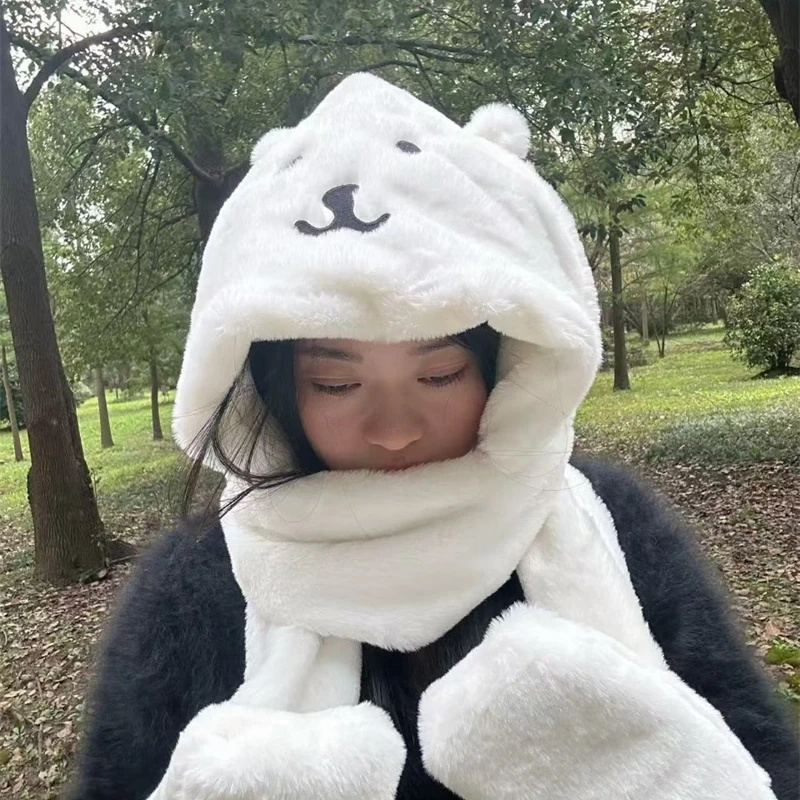 3 In 1 Plush Thick Hooded Hat  - đánh giá và giá Winter Clothing Kids