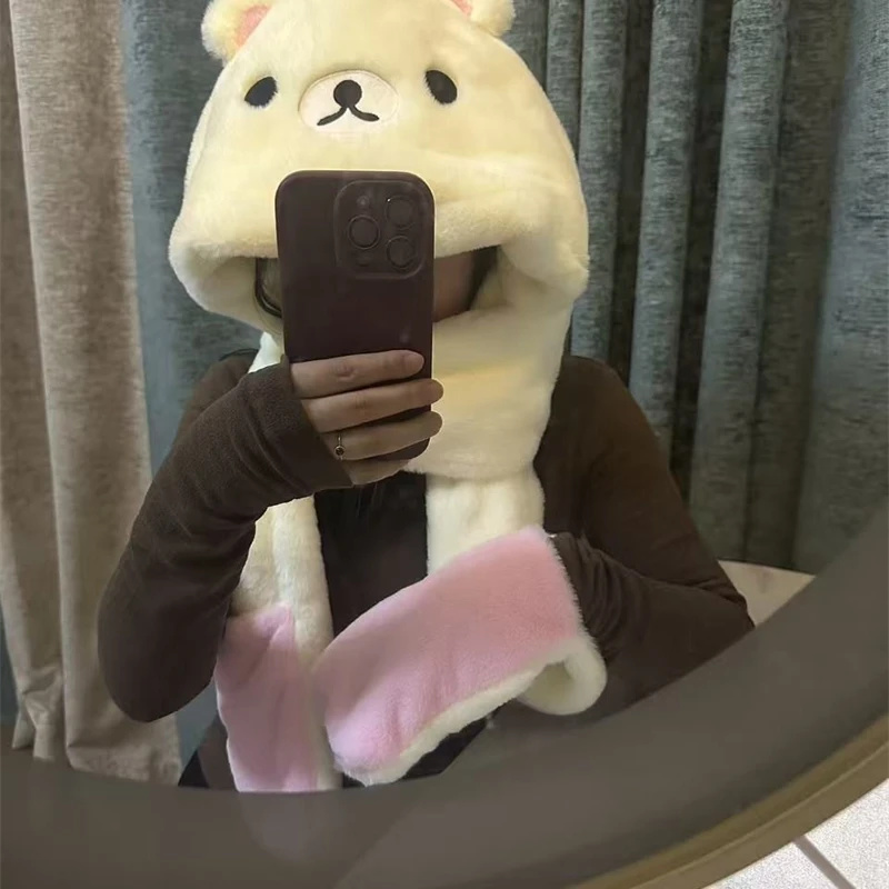 3 In 1 Plush Thick Hooded Hat  - đánh giá và giá Winter Clothing Kids
